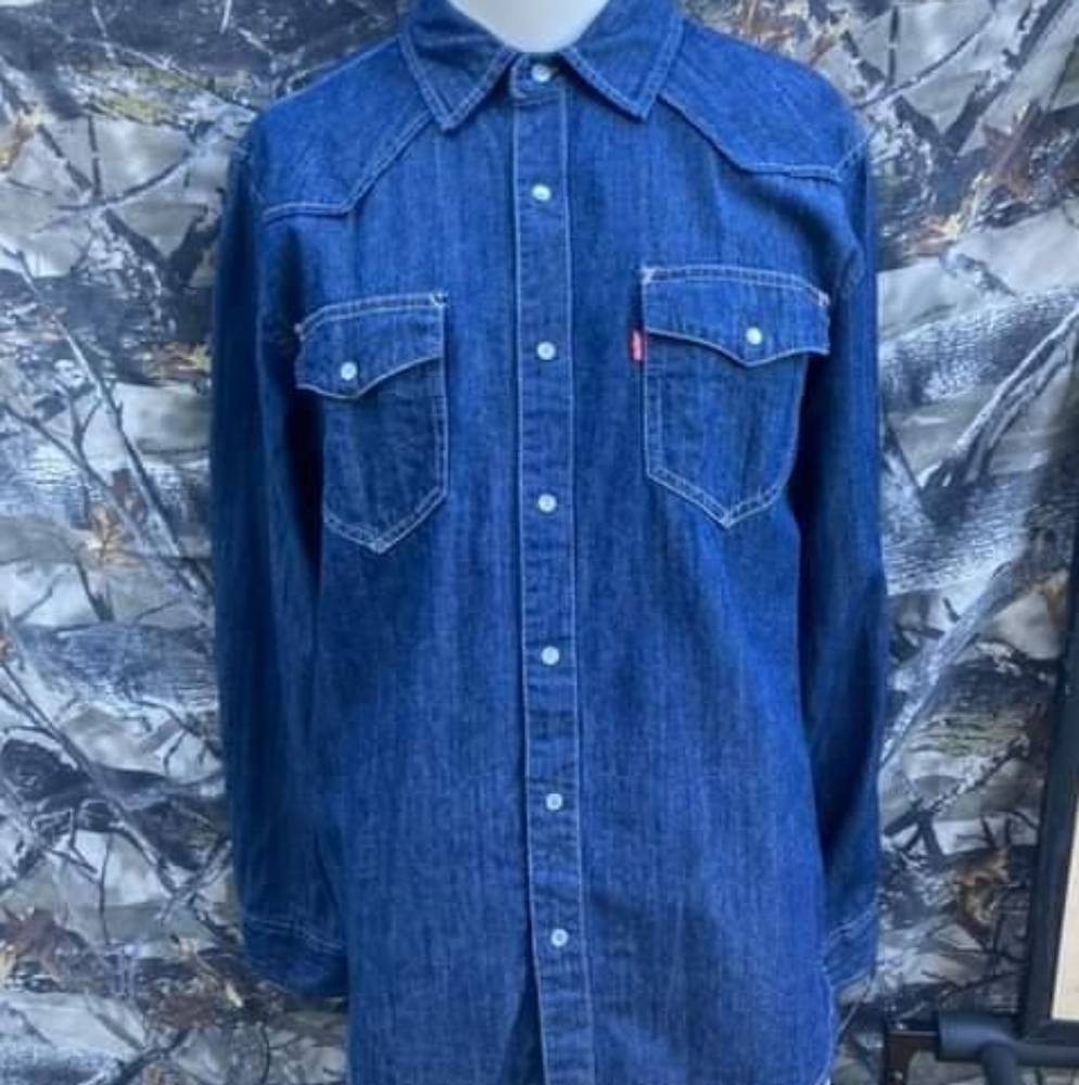 Levi's Barstow Triple Stitch High Quality Pearl Snap Western Shirt Men's Medium